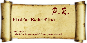 Pintér Rudolfina névjegykártya